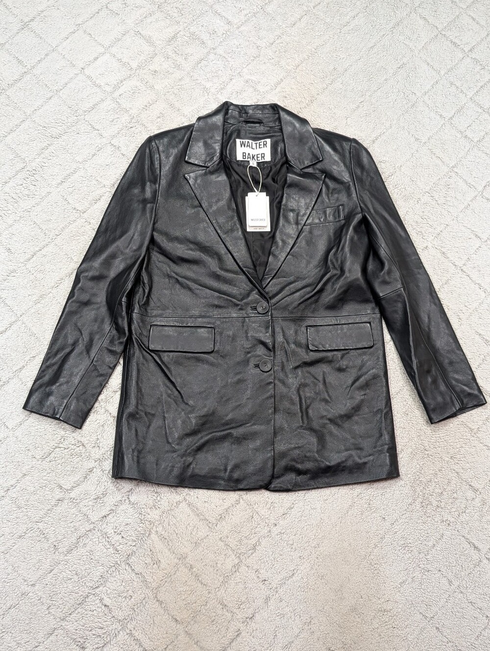 Walter Baker Jacket Womens S Black Kiki Blazer Lamb Leather Relax Fit Street